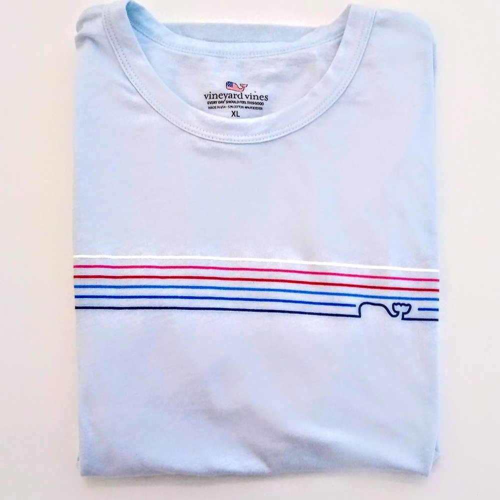 Vineyard Vines Women's Baby Blue Whale Tee SZ XL